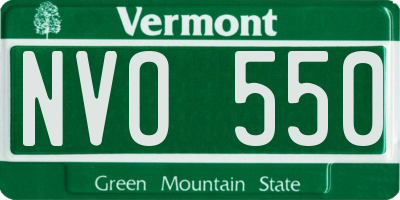 VT license plate NVO550