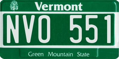 VT license plate NVO551