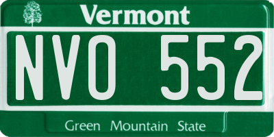 VT license plate NVO552