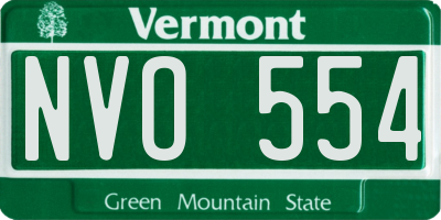 VT license plate NVO554