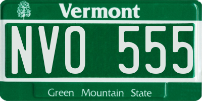 VT license plate NVO555