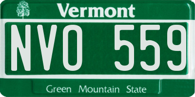 VT license plate NVO559