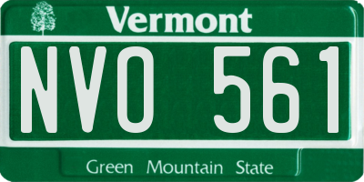 VT license plate NVO561
