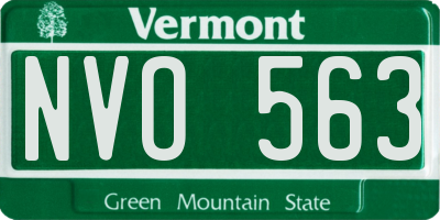 VT license plate NVO563