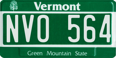 VT license plate NVO564