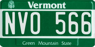 VT license plate NVO566