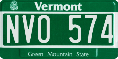 VT license plate NVO574
