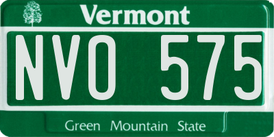VT license plate NVO575