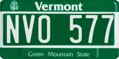 VT license plate NVO577
