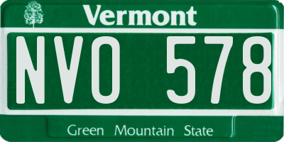VT license plate NVO578