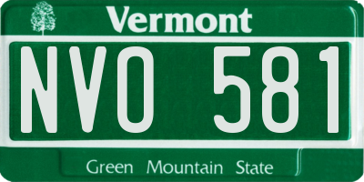 VT license plate NVO581