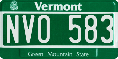 VT license plate NVO583