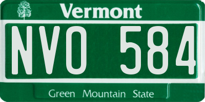 VT license plate NVO584