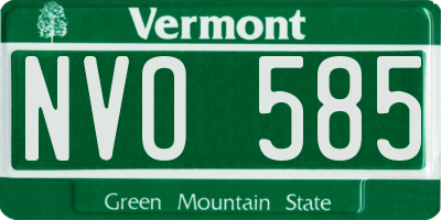VT license plate NVO585