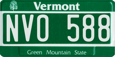 VT license plate NVO588