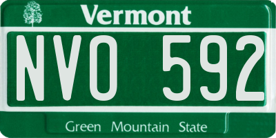 VT license plate NVO592