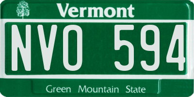 VT license plate NVO594