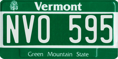 VT license plate NVO595