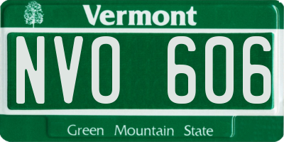 VT license plate NVO606
