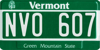 VT license plate NVO607