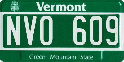 VT license plate NVO609