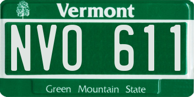VT license plate NVO611