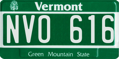 VT license plate NVO616