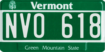 VT license plate NVO618
