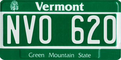 VT license plate NVO620