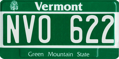 VT license plate NVO622