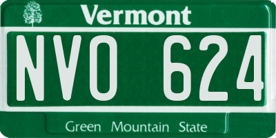 VT license plate NVO624