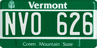 VT license plate NVO626