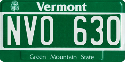 VT license plate NVO630