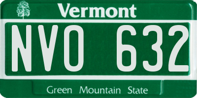 VT license plate NVO632