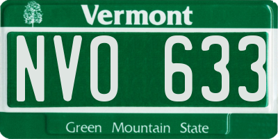 VT license plate NVO633