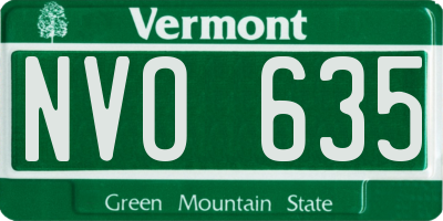 VT license plate NVO635
