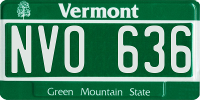 VT license plate NVO636