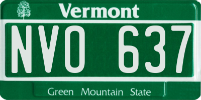 VT license plate NVO637