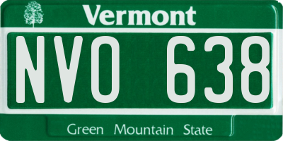 VT license plate NVO638