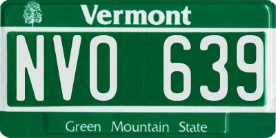 VT license plate NVO639