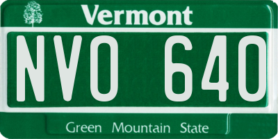 VT license plate NVO640