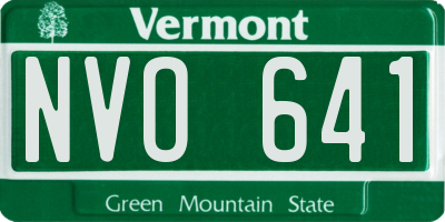 VT license plate NVO641