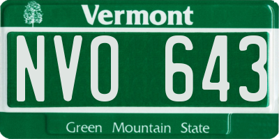VT license plate NVO643