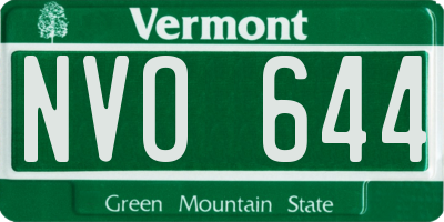 VT license plate NVO644