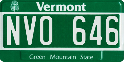 VT license plate NVO646