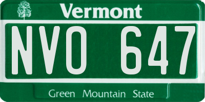 VT license plate NVO647