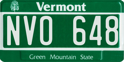 VT license plate NVO648
