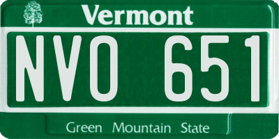 VT license plate NVO651