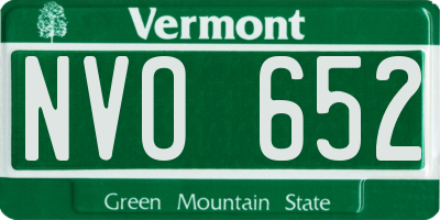 VT license plate NVO652