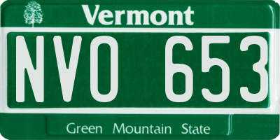 VT license plate NVO653